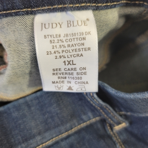 JUDY BLUE Pull-on Short Women's Size 1XL Dark Wash Denim - Picture 15 of 15